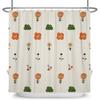 Boho Floral Shower Curtain Minimalist Flower Leaf Print Waterproof Bath Curtain For Bathroom Decor Polyester With Hooks Included