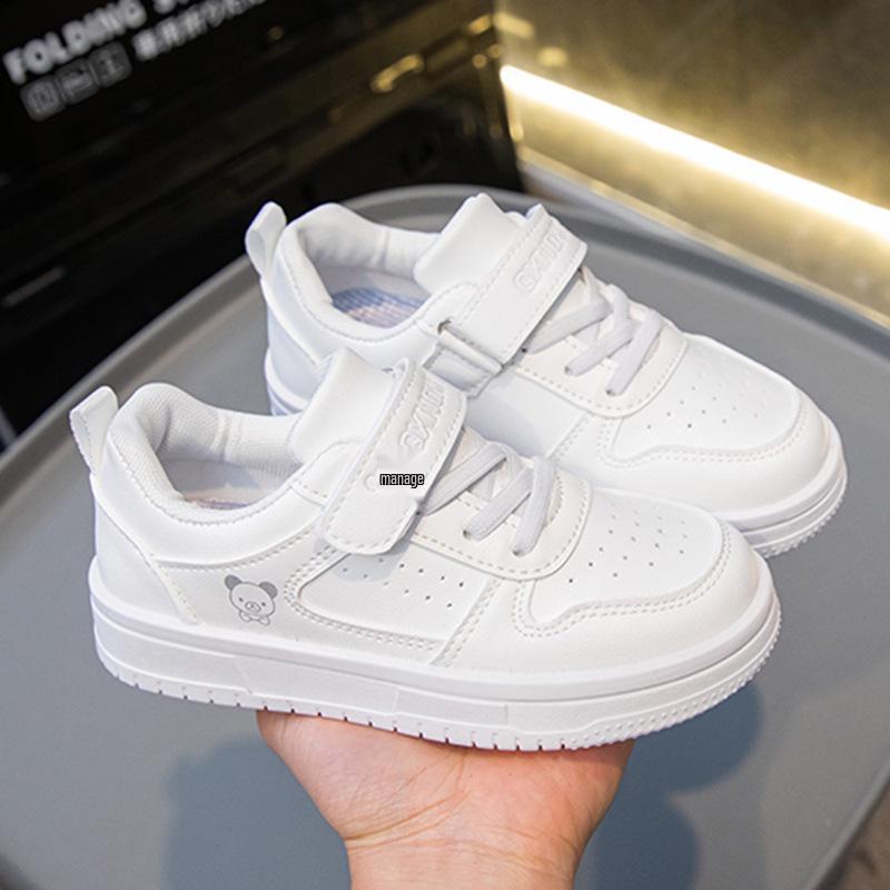 

2025 Весна/Осінь Водонепроникні Шкіряні Білі Кросівки для Дівчаток Sizes 26-31 Full Set, 6 Pairs