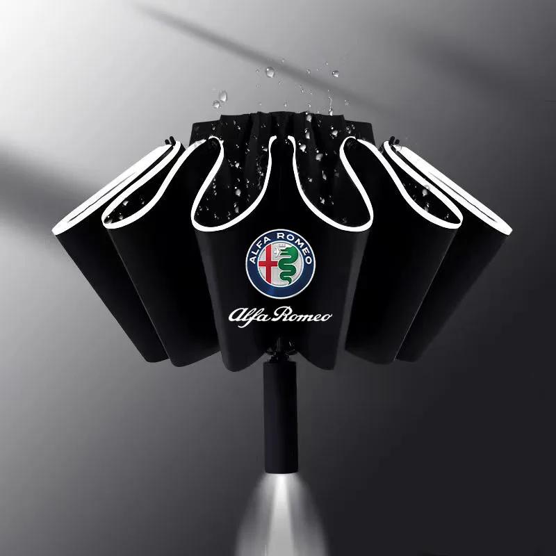 

Car Stickers For Alfa Romeo Car Automatic Umbrella with LED Flashlight Reflective Stripe For Alfa Romeo giulietta 159 mito giuli