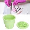 2 in 1 Makeup Brush Cleaning Mat with Brush Drying Rack Folding Space Saving Cosmetic Brush Cleaner Bowl