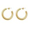 2024 European & American Minimalist Gold-Tone C-Shaped Hoop Earrings for Women