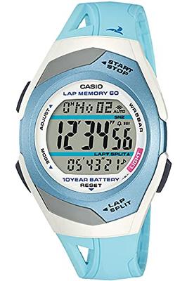Collection Sports Wristwatch with Lap and Split Functions, STR-300J-2CJH / -300J-4JH, Men's, Pink / Blue