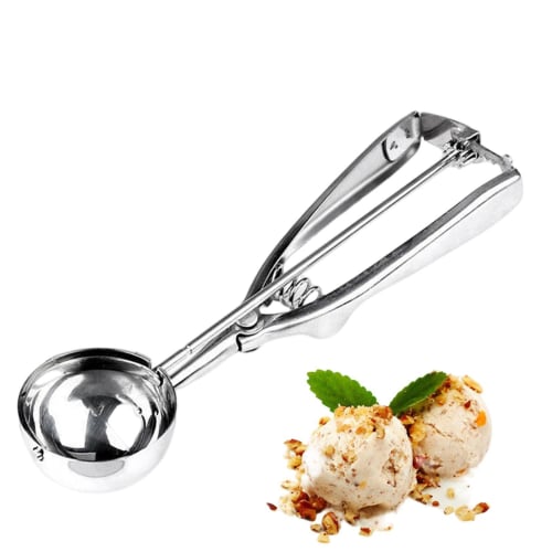 Stainless steel ice cream spoon, ice cream scoop, silver ice cream scoop, mashed potato food spoon, sturdy and convenient, multi-functional, for resta