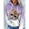 Autumn Funny Cat 3D Printed Hoodies Fashionable Casual Sports Long Sleeved Men's Hooded Sweatshirts