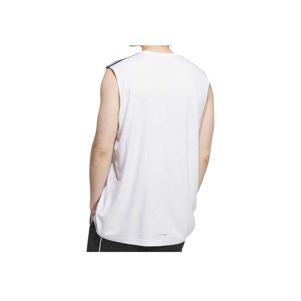 Adidas Sports Casual Striped Basketball Vest Men Tops White KE5907