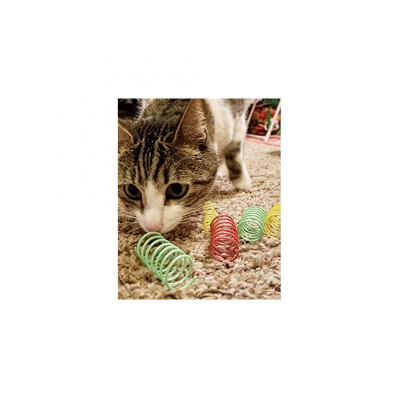 Promote Agility With Colorful Cat Spring Toys, Entertainment For Hours Through Extra Wide Springs For Stronger Bouncing, Interactive Cat Toy 12pcs