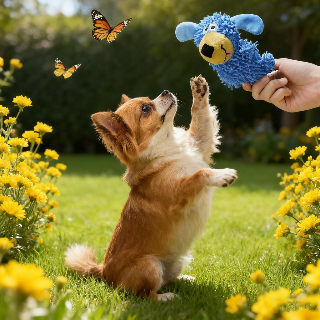 Plush Squeaky Dog Toy Puppy Chew Toys for Teething Enrichment Stimulation Puppy Chewers for Companionship Entertainment Reward