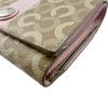 COACH compact Op art PVC Bifold Wallet beige PVC Used