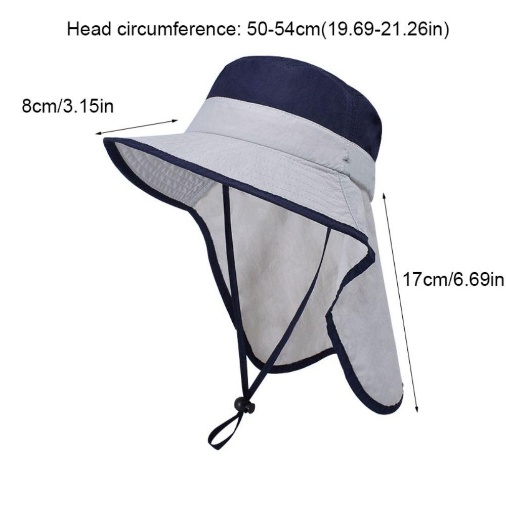 Solid color Children Shawl Sun Hat UV Protection Sun Protection Beach Cap Fisherman Hat Large Brim Sunscreen Bucket Hat Toddler