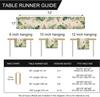 Spring Summer Palm Leaves Bee Linen Table Runner Party Decor Tropical Green Plant Kitchen Dining Table Runner Home Decorations