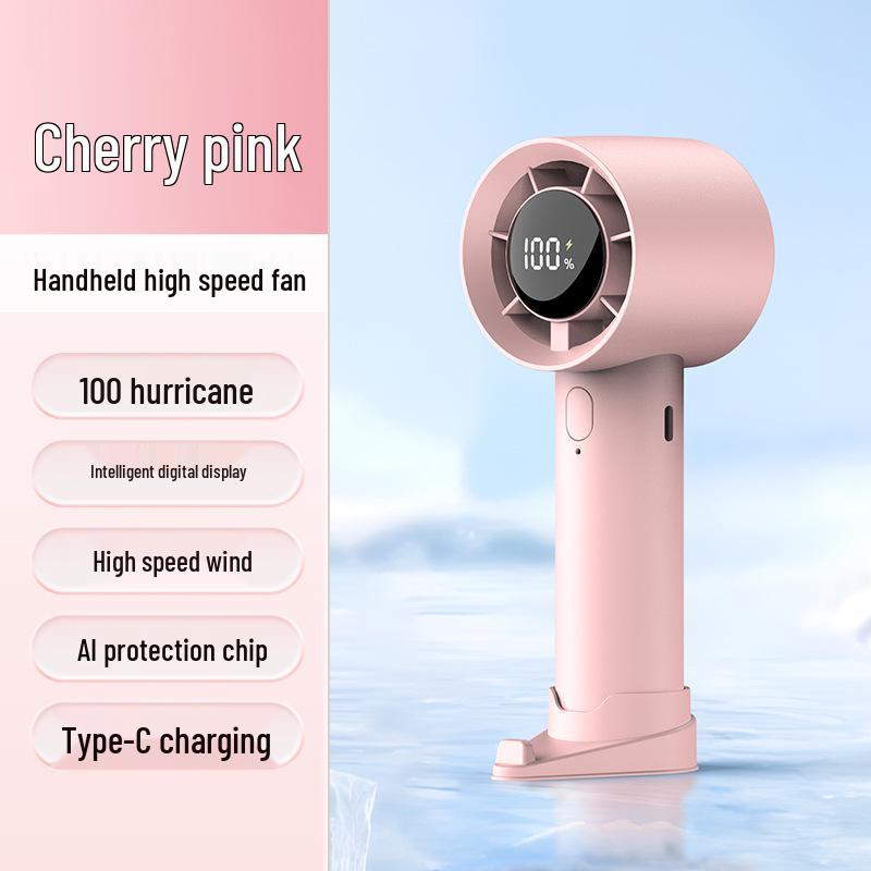 Portable Mini Fan with Digital Display, Stepless Speed, Long Battery Life, High-Speed USB Power, Compact Design