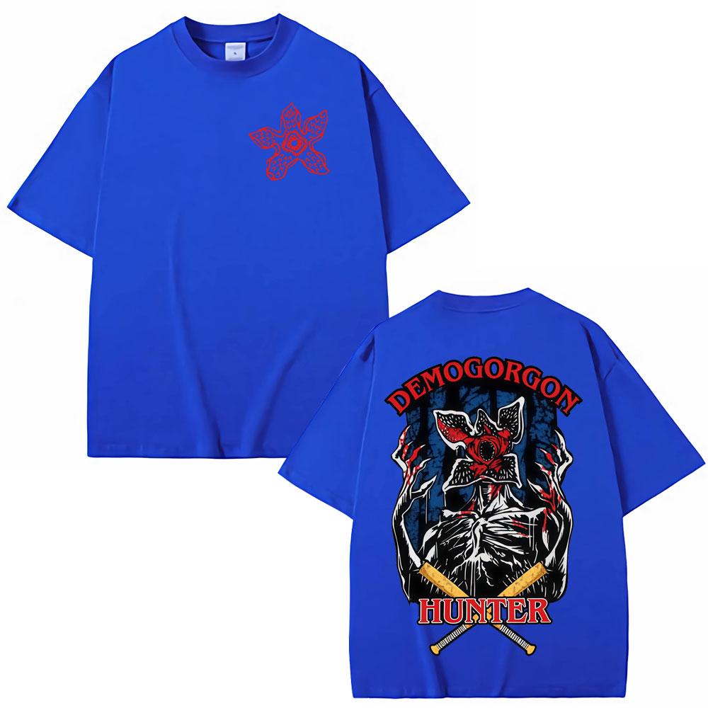 Eddie Munson Demogorgon Hunter T-shirt Cannibal Flower Monster Graphic T Shirts Men Women Fashion Cotton Short Sleeves T-shirts