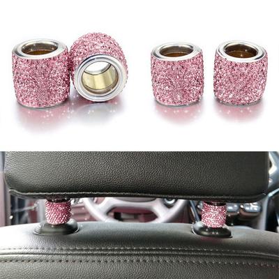 2X Kristall Autositz Kopfstützenkragen Deko Diamant Bling Auto Innenraum Zubehör