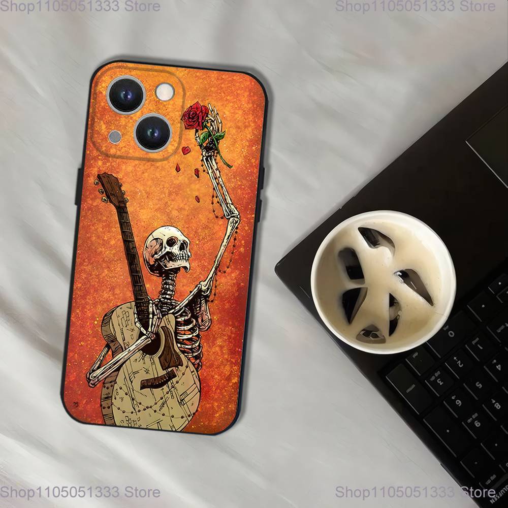 Day of the Dead Mexican Catrina Skull Phone Case For iPhone 17,16,15,14,13,12,11,Pro,XS,Max,XR,Plus,E,SE4,Mini Black Soft Cover