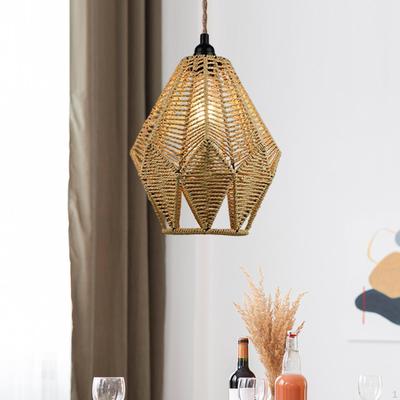 Woven Paper Rope Lamp Shade Boho Pendant Light Bohemian, Handwoven, Cover Ceiling Lights