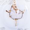 Ballerina Keychain for Women Girls Sparkling Rhinestone Ballet Dancer Keyring Pendant Alloy Bag Charm for Purse Wallet Car Keys
