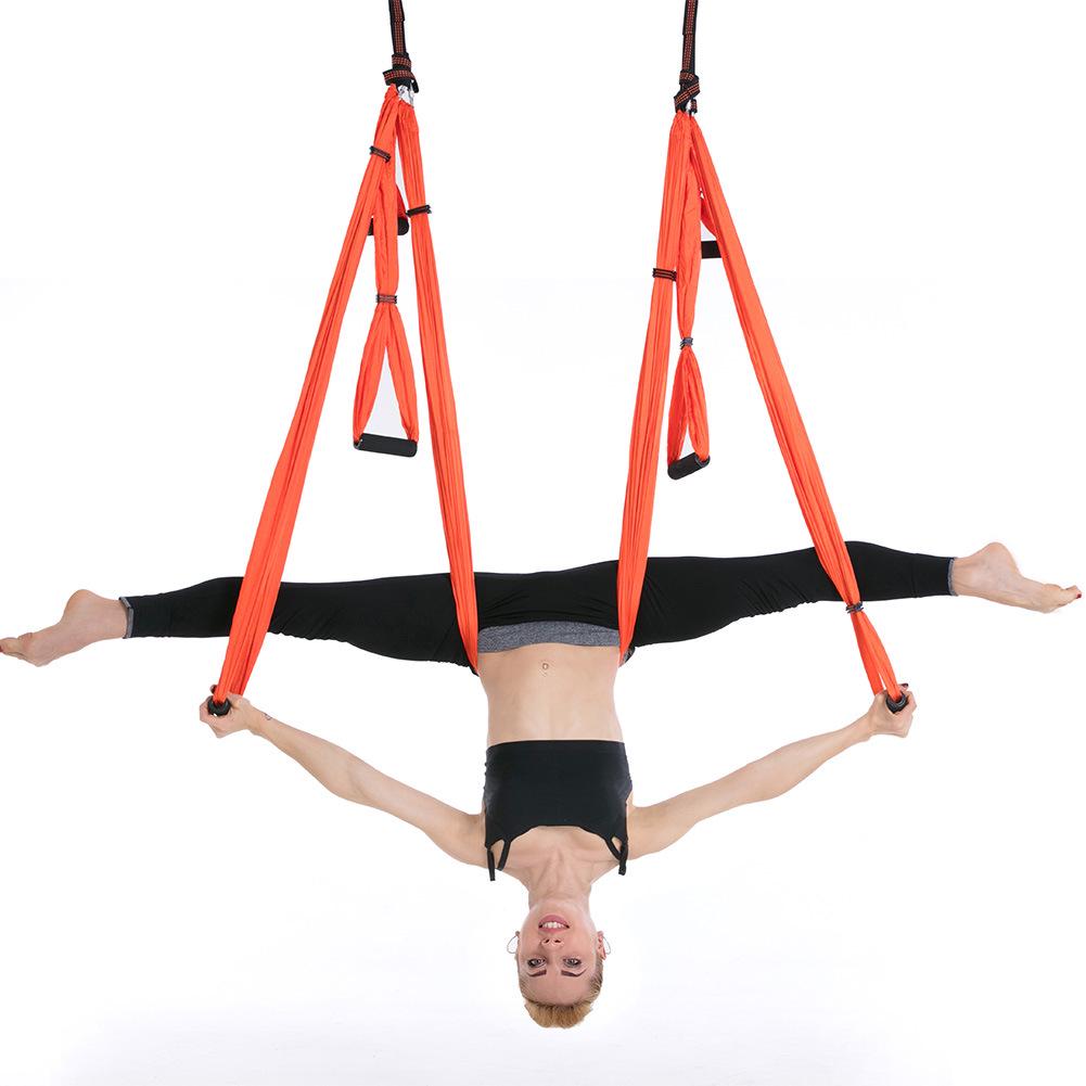 Aerial Yoga Hammock with 6 Handles - Non-Elastic Nylon for Studio Inversion Fitness