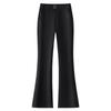 Women's Black Micro Flare Elastic Pants - Slimming, Petite Fit, New Spring 2025 Casual Style