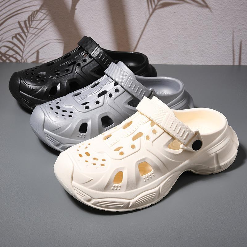 Summer new men's hole shoes platform non-slip wear-resistant fashion simple leisure outdoor beach bag head drag
