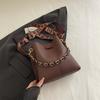 Faux Leather Bucket Bag for Women, Trendy Chain Shoulder Purse, Minimalist Crossbody Handbag KTB
