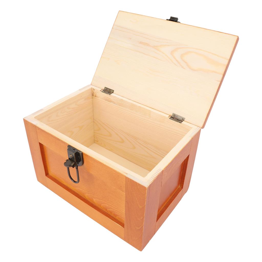 Desktop Wooden Storage Box Multifunctional Wood Container Box with Lock and Keys for Sundries