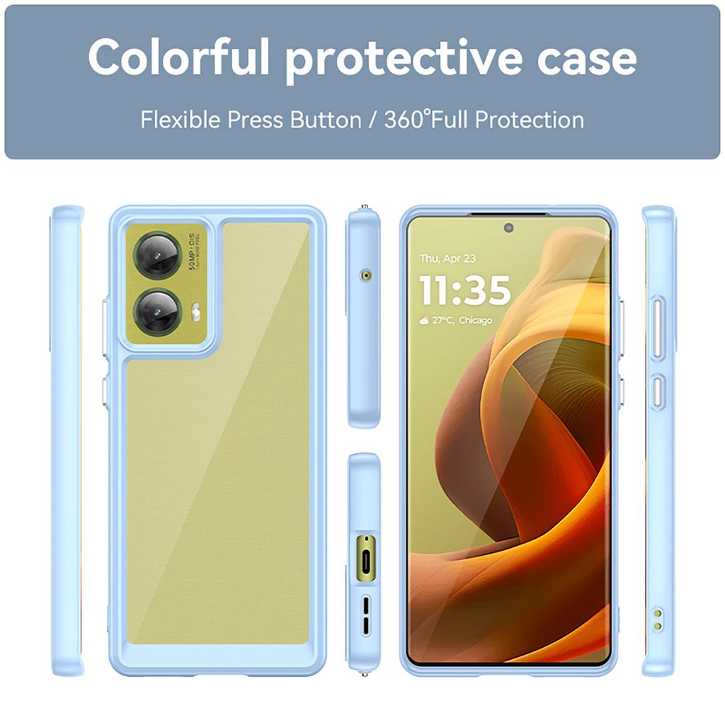 For Motorola S50 Neo 5G/Motorola Moto G85 5G Phone Case WANLONFENG XC Series TPU Acrylic Cover with Tempered Glass (Big Lens Hole)