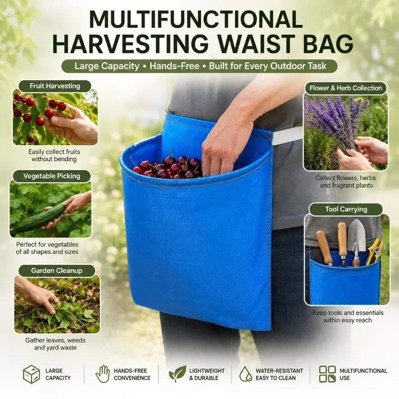Premium Durable Agricultural Picking Apron Waterproof Portable Fruit Vegetable Picking Bag for Practical Farm Harvesting Use