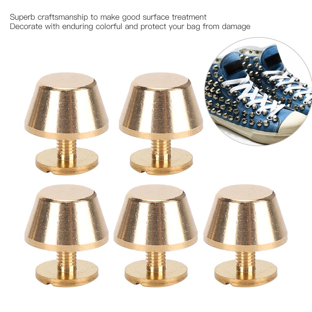 10Pcs Feet Nailhead Purse Handbag Luggage Flat Stud Rivet 12mm Brass Material Leather Craft