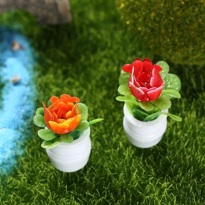 1 sada Mini socha rostliny v květináči Poutavé DIY pryskyřice Mikro Krajina Mini květina Miniaturní domácí dekorace