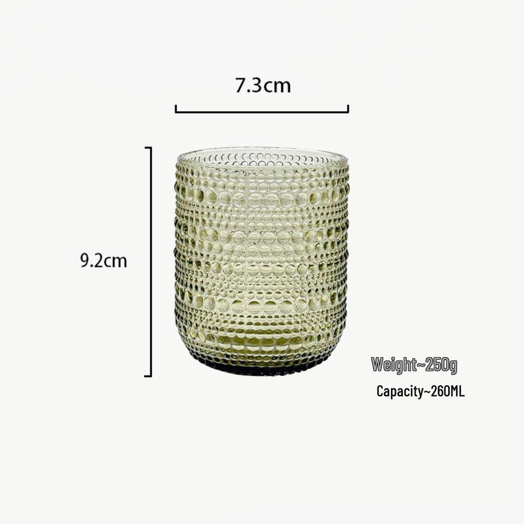 Retro skleněný pohár v lehkém luxusním stylu: Univerzální pro vodu, ústní vodu, džus, mléko, pivo a whisky - Zesílený design