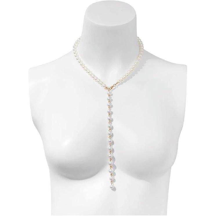Pearl Pendant Necklaces for Women Long Y Lariat Chain Necklace Freshwater Pearl Choker Necklace Birthday Anniversary Mother's Day Gifts for Women