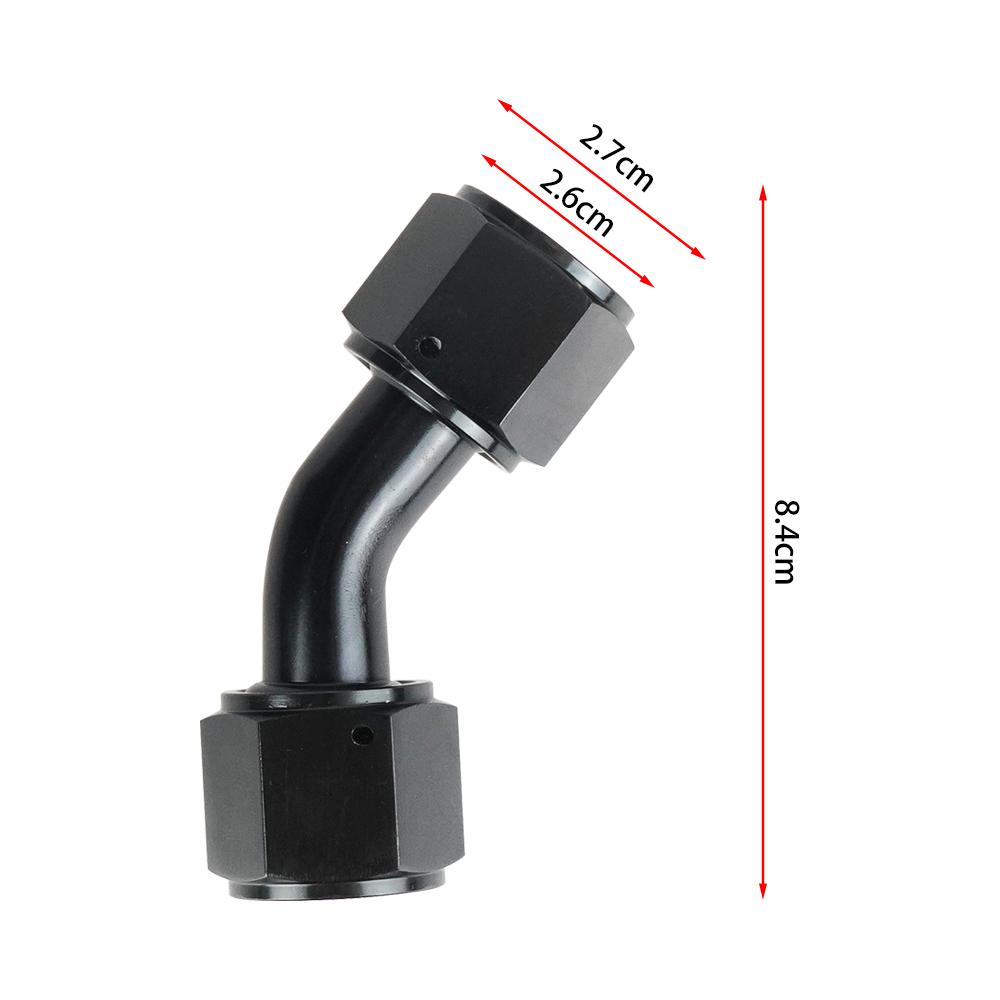 4AN 6AN 8AN 10AN Female To AN Female Union Straight 0 45 90 Degrees Swivel Hose End Fitting Adaptors Aluminum Oil Fuel Connector