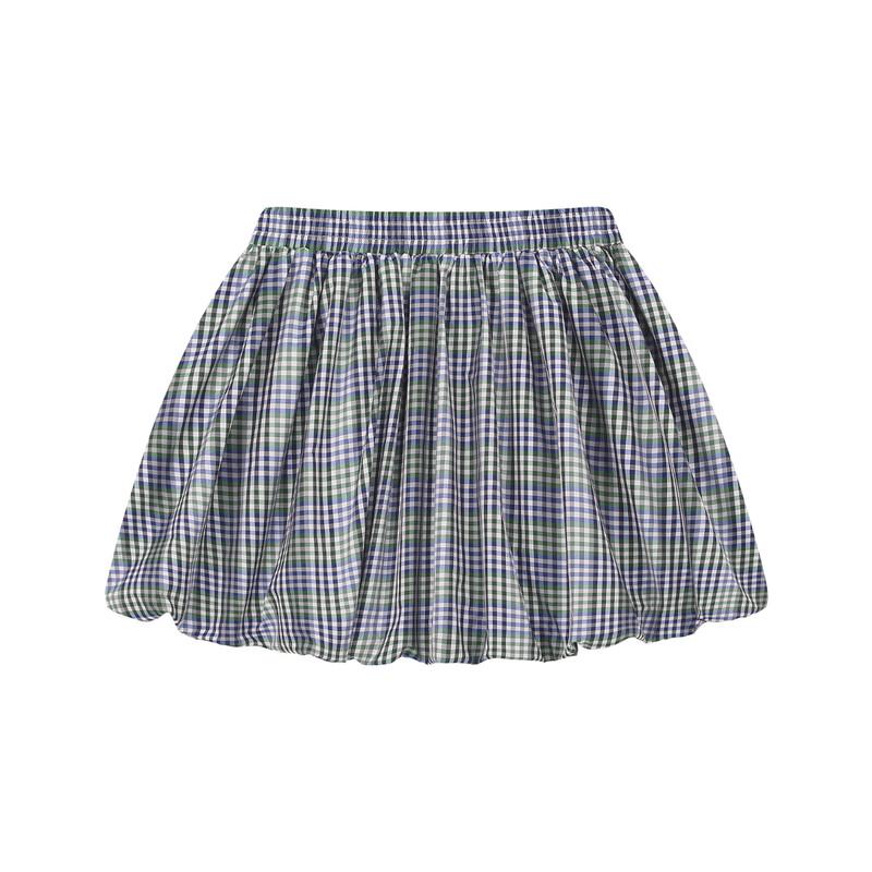 ELLE Kids Plaid A-Line Skirt with Safety Shorts