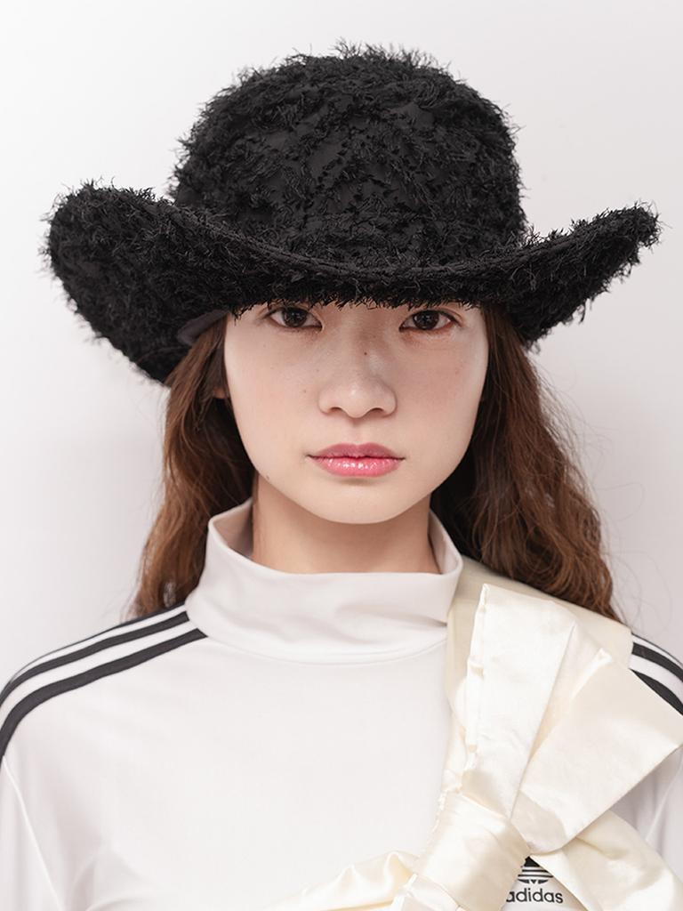 Poejidam Boho Fringe Fedora In Black
