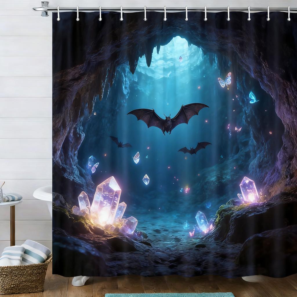 3D Glowing Tropical Fish Coral Reef Underwater Shower Curtain - Waterproof Polyester Bathroom Decor