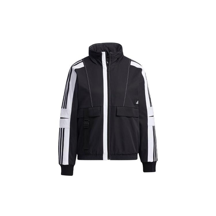 (WMNS) adidas Stripe Colorblock Hooded Jacket Black Women s GP0634 S