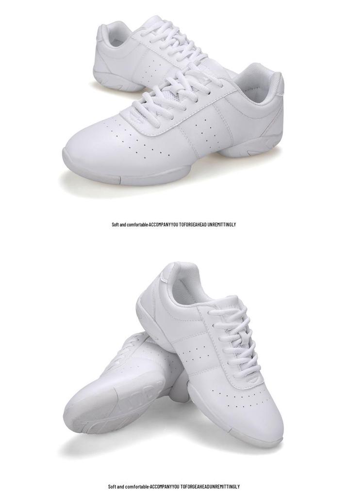 Scarpe Bianche Aerobica e Danza per Bambini - Suola Morbida Antiscivolo per Ragazze, Cheerleading e Allenamento 610