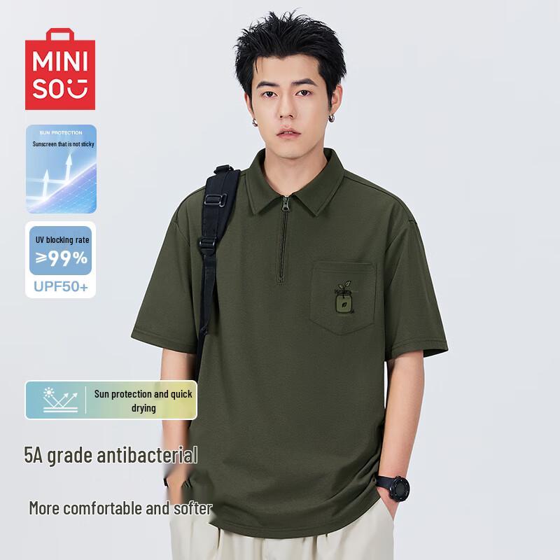 MINISO Men s Trendy Quick-Dry Short-Sleeve Polo Shirt M