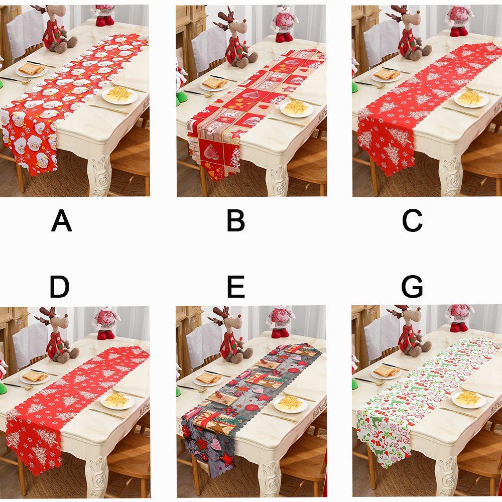 R2 BEAUTI Christmas Table Runners Tablecloth Xmas Elk New Year Party Dinner Table Decoration for Home Table Cover Party Supplies