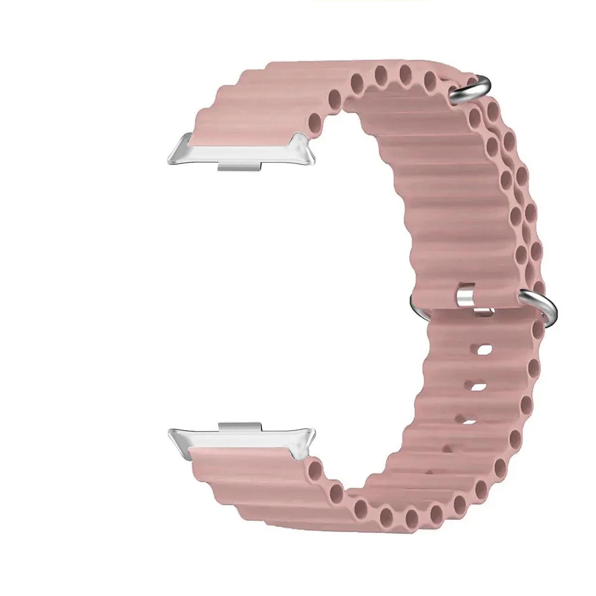 

Ocean Strap for Xiaomi Redmi Watch 4 Replacement Bracelet Metal correa iwatch Xiaomi Mi Band 8 Pro Silicone Band Accessories For Mi Band 8 Pro рожевий