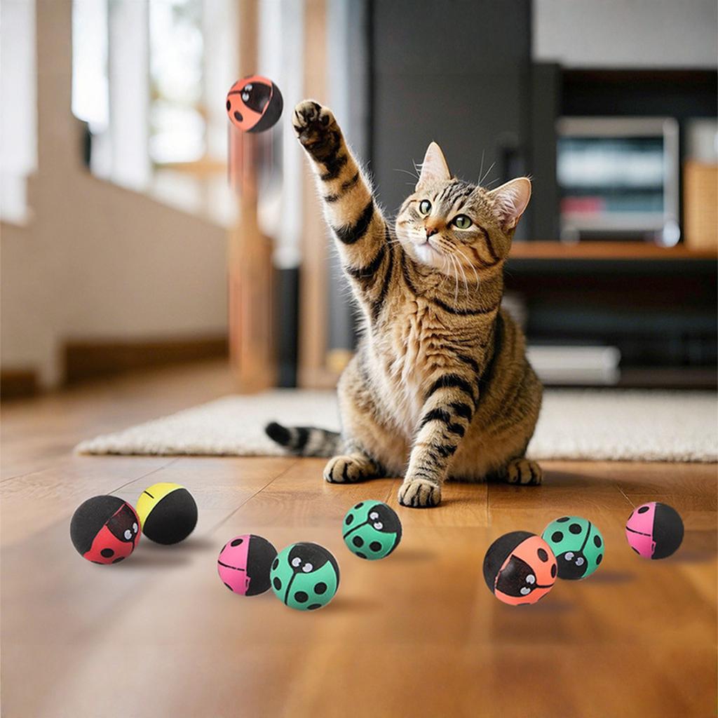 Insect Shape Elastic Ball Toy Interactive Rolling Self-Entertainment Small Pet Toy Supplies