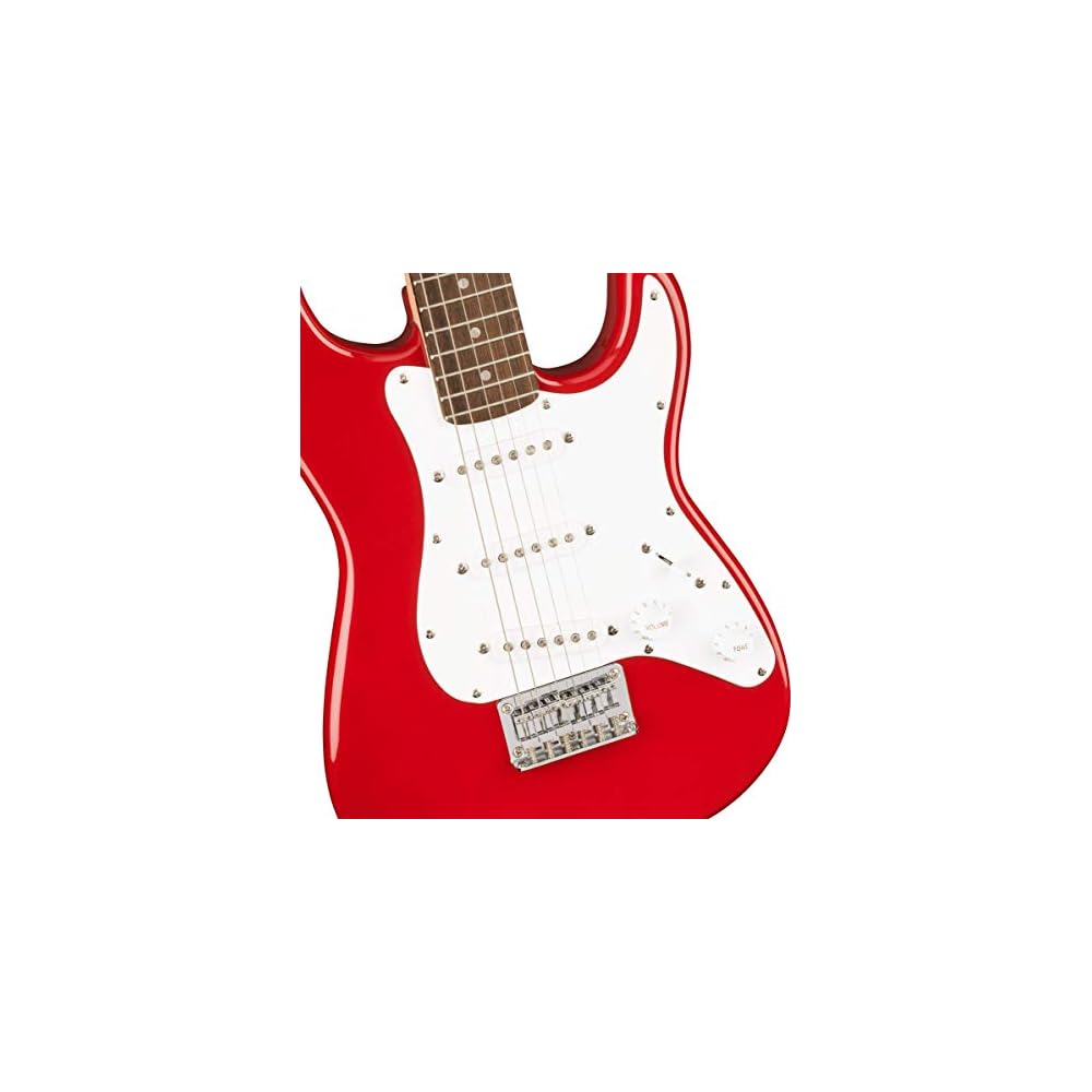 Squier Mini Stratocaster® Electric Guitar, Laurel Fingerboard, Dakota Red, with Soft Case
