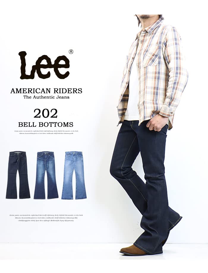Lee AMERICAN RIDERS 202 Navy Denim Pants Jeans, Men's Bell-Bottom
