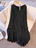 Plus Size Elegant Knit Dress for Women (130-300 Jin) - Embroidered Inlay with Large Hem, Perfect for Spring and Autumn