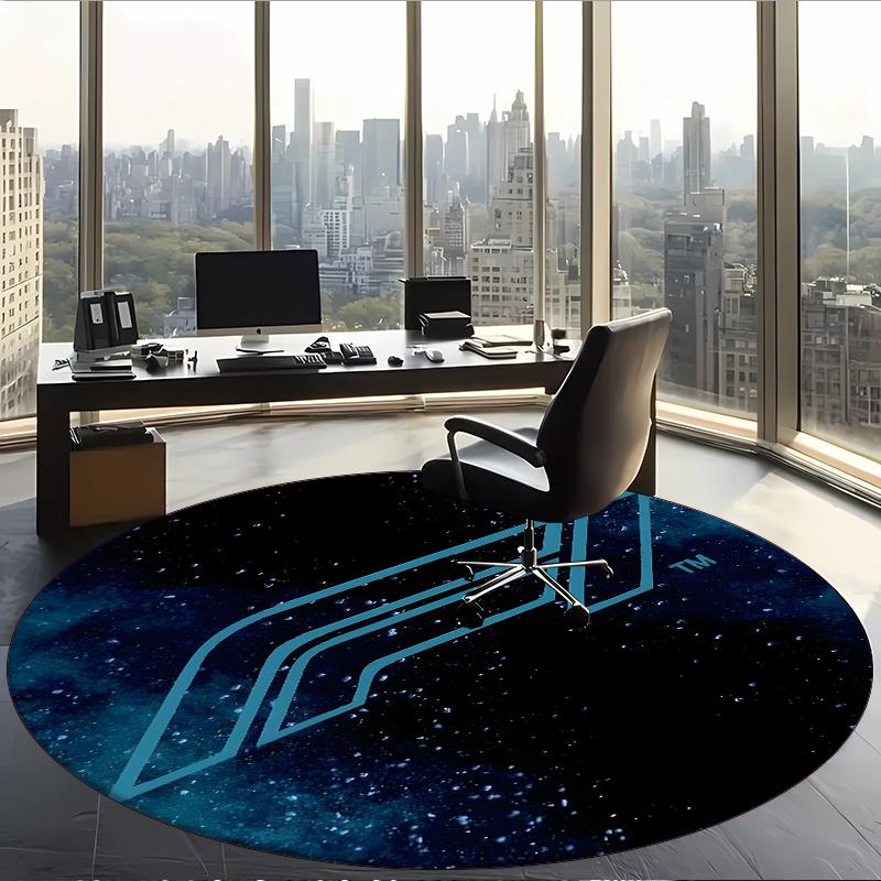 Formula 1 (55) Round Office Rug Decorative Floor Rug for Office Bedroom Living Room and Home Space