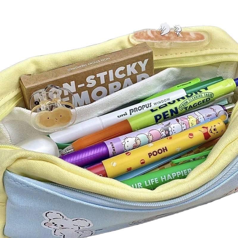 Stor kapacitet Dubbel dragkedja 3D Pennskrin med Sött Hundtryck