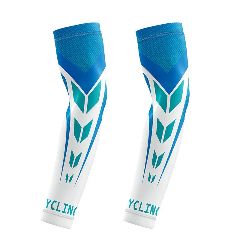

1Pair Arm Sleeves for Driving Cycling Fishing Summer Anti-UV Protection Breathable Sweat Absorbing Durable Ice Silk Arm Cover синій