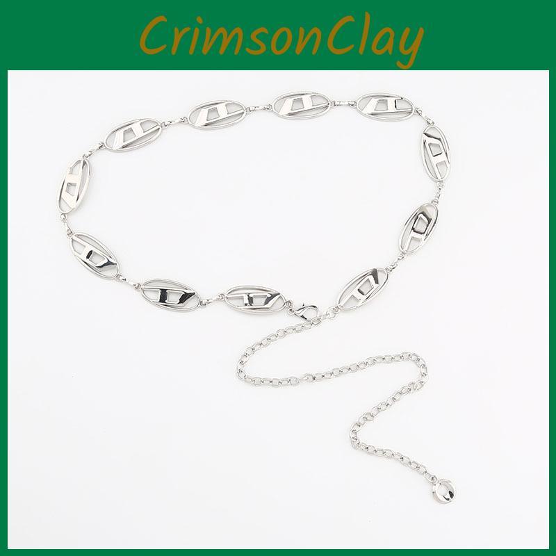 Metal Silver Dletter Chain Waist Chain Adjustable Skirt Versatile Jeans