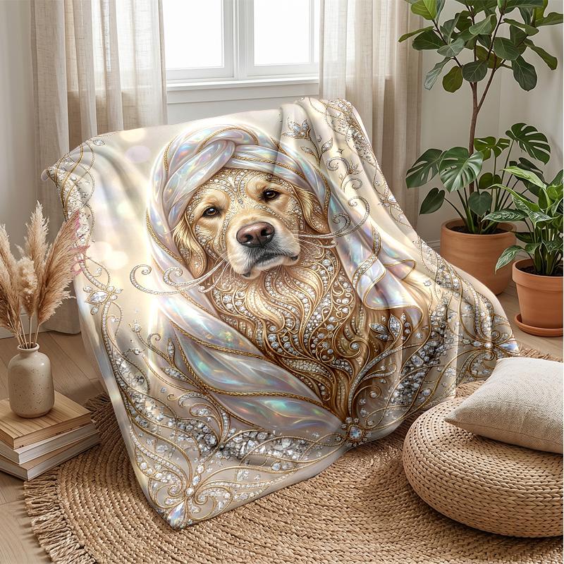 Golden Corgi Dreams Theme blanket Lightweight Warm Flannel Blanket Decorative Throw Blanket for Home Decoration