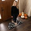 40x60cm Halloween Spider Web Shaped Entrance Mat Dustproof Durable Floor Rug Soft Faux Wool Texture